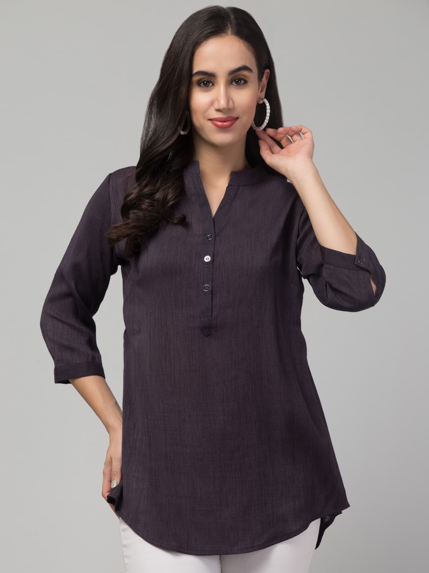 mandarin collar top